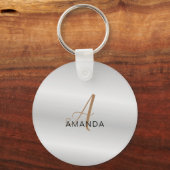 Chic Monogramm beruflich schlicht fügen Sie Ihren  Schlüsselanhänger (Vorderseite)