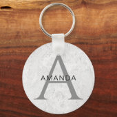 Chic Monogramm beruflich schlicht fügen Sie Ihren  Schlüsselanhänger (Vorderseite)