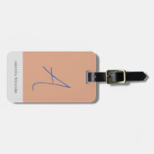 Chic Monogramm beruflich schlicht minimalistisch Gepäckanhänger (Vorderseite horizontal)