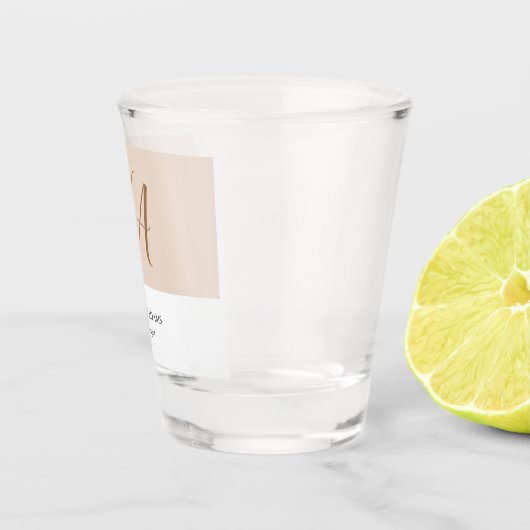 Chic Monogramm beruflich schlicht minimalistisch Schnapsglas (Rechts)