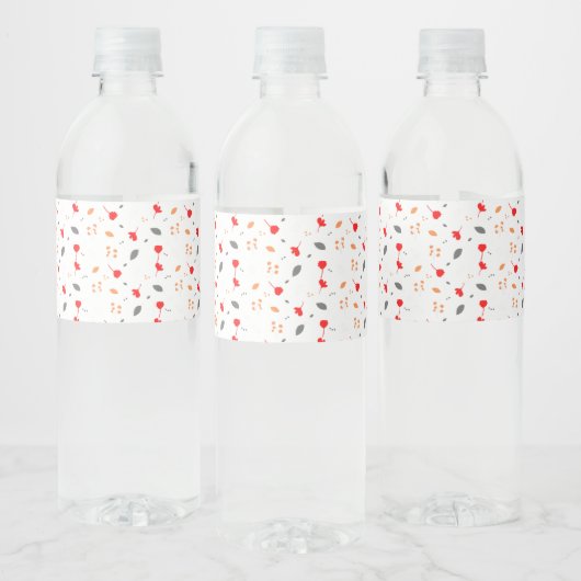 Chic-Monogramm-Blume-Party Wasserflaschenetikett (Flaschen)