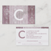 Chic Monogramm Termin Erinnerung (Vorne/Hinten)