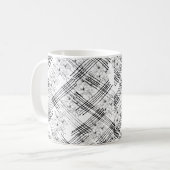 Chic Monogrammierte Blume und Streifen Kaffeetasse (Vorderseite Links)