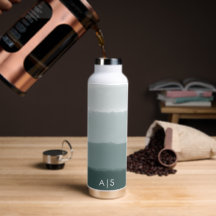 Chic monogrammiertes Watercolor Limed Spruce Ombre