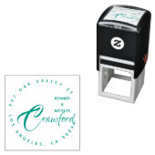 Chic Monographic Circle Handgeschriebene Rücksende Permastempel (Beispiel)