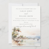 Chic Montego Bay Jamaica Landschaft Verlobung Einladung (Vorderseite)