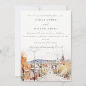 Chic Montpelier City Scape Vermont Verlobung Einladung (Vorderseite)