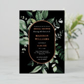 Chic Moody Botanic Frame Brautparty REAL Folieneinladung (Stehend vorne)