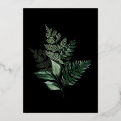 Chic Moody Botanical Frame Wedding REAL Folieneinladung (Rückseite)