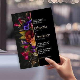 Chic Moody Florals Hochzeitseinladung Einladung