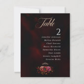 Chic moody red black floral Wedding Seating Charts (Vorderseite)