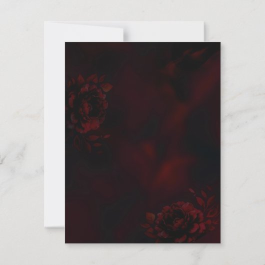 Chic moody red black floral Wedding Seating Charts (Rückseite)