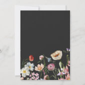 Chic Moody Wild Blume Wreath Wedding Einladung (Rückseite)