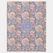 Chic Morris inspiriert Pastellrosa lila Blüte Fleecedecke (Vorderseite)