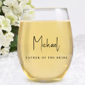 Chic Mother Father Bride Groom Wedding Weinglas Ohne Stiel