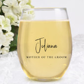Chic Mother Father Bride Groom Wedding Weinglas Ohne Stiel