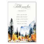 Chic Mountain Fall Landschaft Hochzeitsstift Tischnummer (Rückseite)