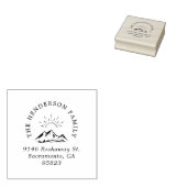 Chic Mountain LandschaftRücksendeadresse der Famil Gummistempel (Stempel)