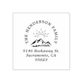 Chic Mountain LandschaftRücksendeadresse der Famil Gummistempel (Prägung)