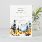 Chic Mountain River Fall Landschaft Paare Dusche Einladung (Stehend Vorderseite)