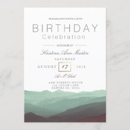 Chic Mountain Watercolor | Geburtstagsfeier Einladung