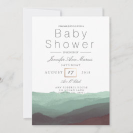 Chic Mountain Watercolor | Pastel Baby Dusche Einladung