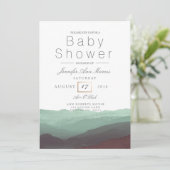 Chic Mountain Watercolor | Pastel Baby Dusche Einladung (Stehend Vorderseite)