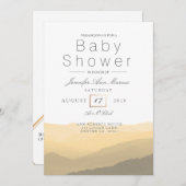 Chic Mountain Watercolor | Pastel Baby Dusche Einladung (Vorne/Hinten)