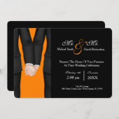 Chic Mr. & Mr. Tuxedo Couple Wedding Celebration Einladung (Vorne/Hinten)