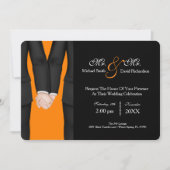 Chic Mr. & Mr. Tuxedo Couple Wedding Celebration Einladung (Vorderseite)