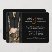 Chic Mr. & Mr Tuxedo Couple Wedding Celebration Einladung (Vorne/Hinten)