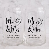 Chic Mr Mrs Bride Groom Wedding Dosenglas