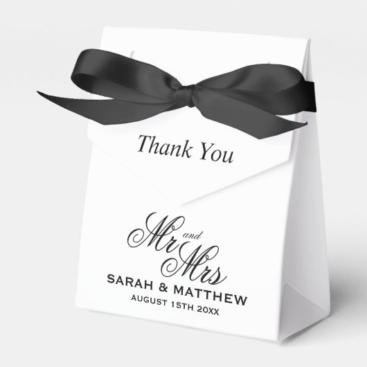 Chic Mr. und Mrs. Black Krawatte Gala Hochzeitsfei Geschenkschachtel (Vorderseite)
