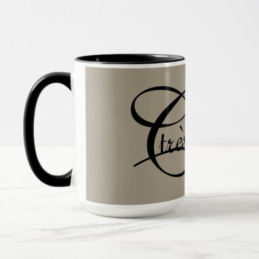 CHIC MUG_ " tres schicker" SCHWARZER TEXT AUF Tasse (Links)