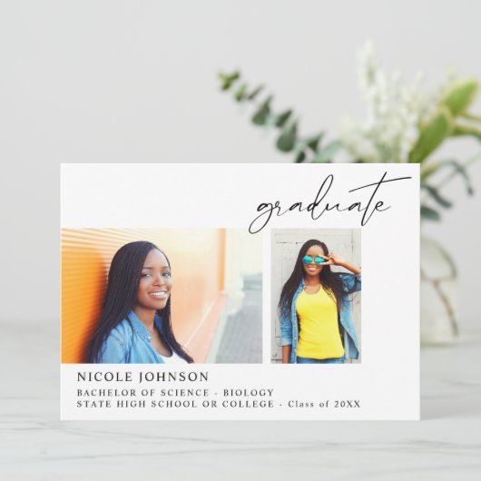 Chic Multi 5 Foto Abschluss Ankündigung (Stehend Vorderseite)