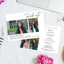Chic Multi 5 Foto Graduation Party Einladung