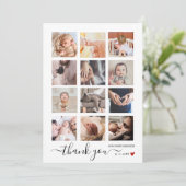 Chic Multi Foto Collage Baby Dusche Vielen Dank (Stehend Vorderseite)