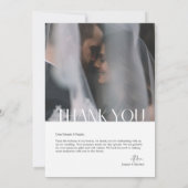 Chic Multi-Foto Hochzeit Danke Karte W Hinweis (Rückseite)