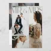 Chic Multi-Foto Hochzeit Danke Karte W Hinweis (Vorne/Hinten)