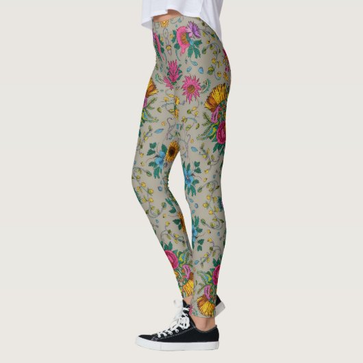 Chic Multicolor Blumenmuster Leggings (Links)