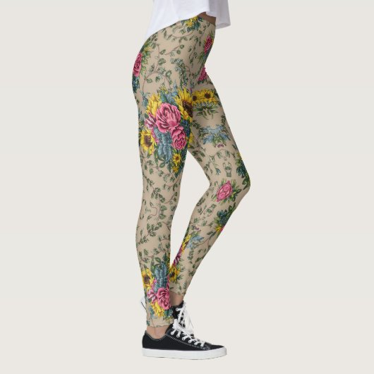Chic Multicolor Blumenmuster Leggings (Rechts)