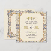 Chic Muslim Islamic Wedding Nikah mit QR-Code Einladung (Vorne/Hinten)