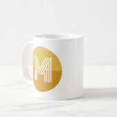 Chic Mustard Yellow Geometric Modern Monogram Kaffeetasse (Vorderseite Links)