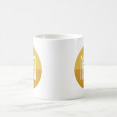 Chic Mustard Yellow Geometric Modern Monogram Kaffeetasse (Mittel)