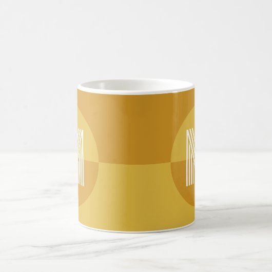 Chic Mustard Yellow Geometric Modern Monogram Kaffeetasse (Mittel)