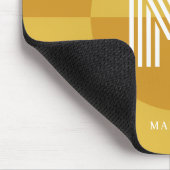 Chic Mustard Yellow Geometric Modern Monogram Mousepad (Ecke)