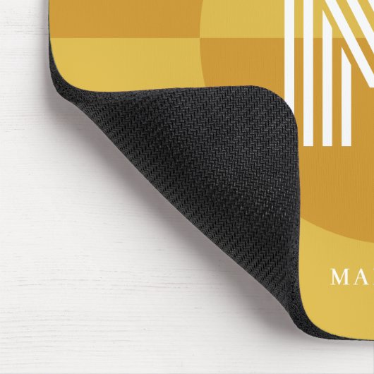 Chic Mustard Yellow Geometric Modern Monogram Mousepad (Ecke)