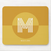 Chic Mustard Yellow Geometric Modern Monogram Mousepad (Vorne)