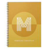 Chic Mustard Yellow Geometric Modern Monogram Notizblock (Vorderseite)