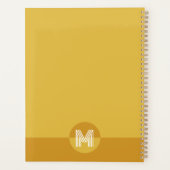 Chic Mustard Yellow Geometric Modern Monogram Planer (Rückseite)